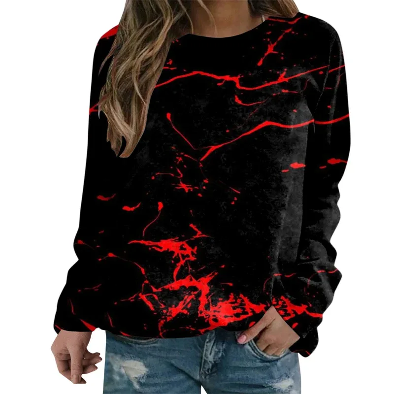 Sweatshirt Grafik Darah Keganasan Rekaan Pesta Halloween Pakaian Wanita Saya Baik Berdarah Wanita Sweater Wanita Seram Pullover Y2k — image 21