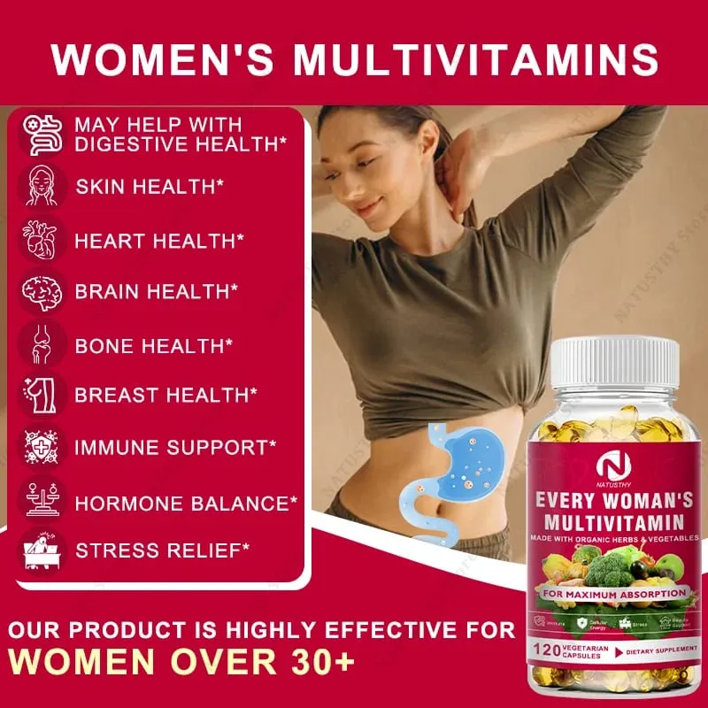 Daily Women's Multivitamin - Super Vitamins (A B C D E K) + Iron + Zinc + Organic Non-GMO Ingredients - Women's Multivitamin — image 2