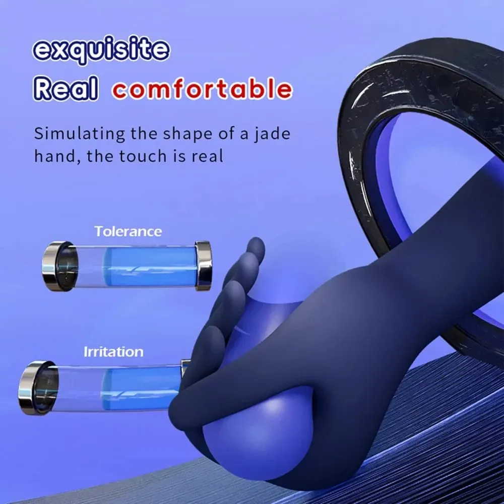 Male Electric Penis Vibrator Simulation Hand Glans Penis Masturbation Training Device for Mens Endurance Delay Control Sex Toys — image 3