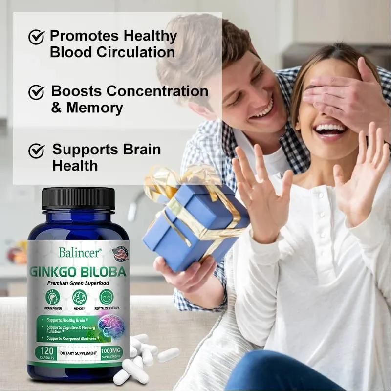 Ginkgo Biloba Extra Strength 1000mg Per Serving - Supports Brain Function and Memory Support 120 Vegetarian Capsules — image 4