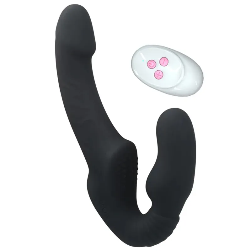 10 Speeds Strapless Strapon Dildo Vibrator Female Double Vibrating G Spot Adult Sex Toys For Women Couple Anal Prostate Massager — image 8