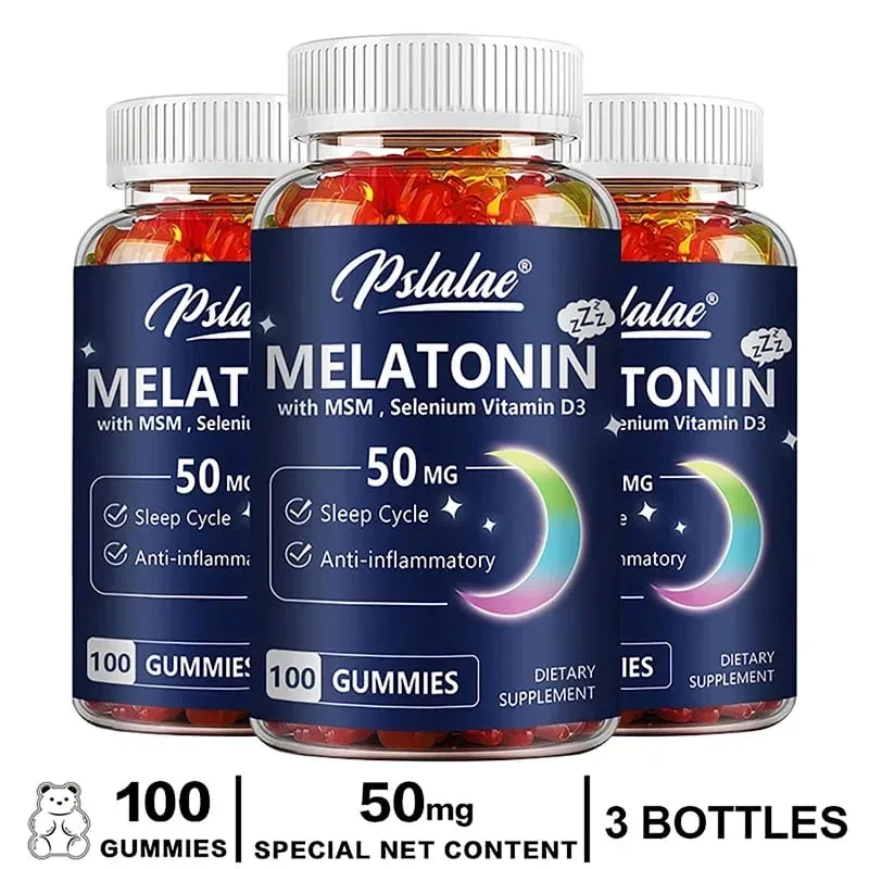 Melatonin Gummies 50mg - Sleep Support Stress Relief Improved Sleep Quality Boosted Energy Production Increased Vitality