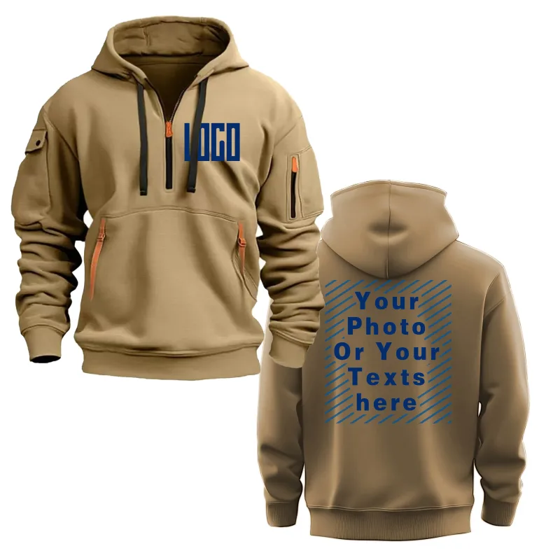 Customized DIY Printed Hoodies for Men and Women, Loose Casual Sportswear with Zipper, Long Sleeved Hoodies with Multiple Pocket — image 11