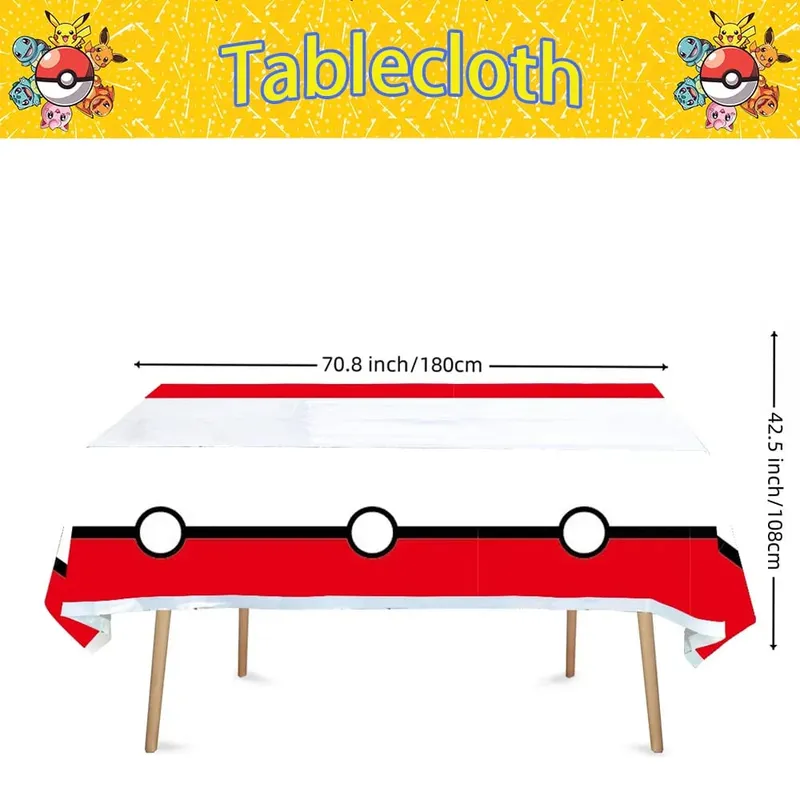 1/10Pcs Pokemon Tablecloth Birthday Decoration Disposable Tablecloth Pikachu Tablecover Kids Birthday Gifts Baby Shower Supplies — image 6