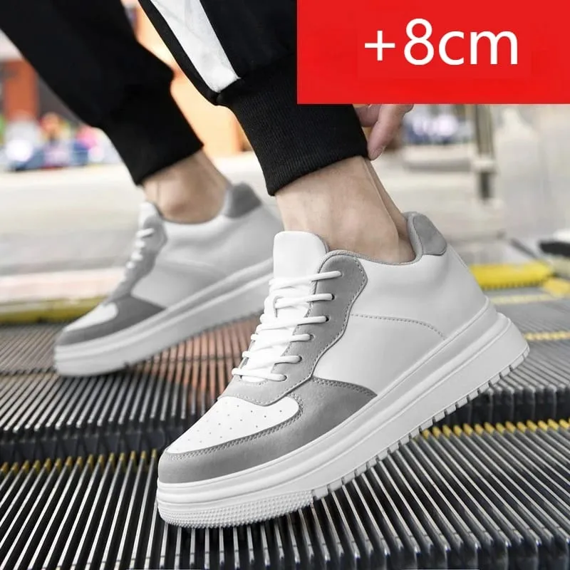 Sepatu Penambah Tinggi Baru untuk Pria 10Cm Sepatu Lift Tak Terlihat Sepatu Olahraga Kulit Putih Zapatillas De Hombre Ukuran Besar 46 — image 11