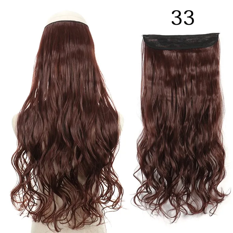 Synthetic Long Straight No Clip Invisible Line Hair Extensions 40 55 80cm Natural Brown Blonde Fake Hairpiece For Women