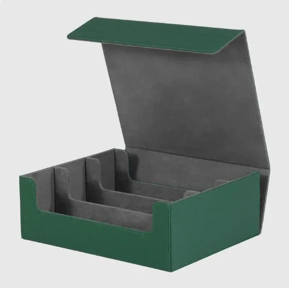 Trading Card Storage Box Can Hold 1800+ Single Decks Magnetic Closure PU Leather Card Box Fits for TCG Yugioh Cards