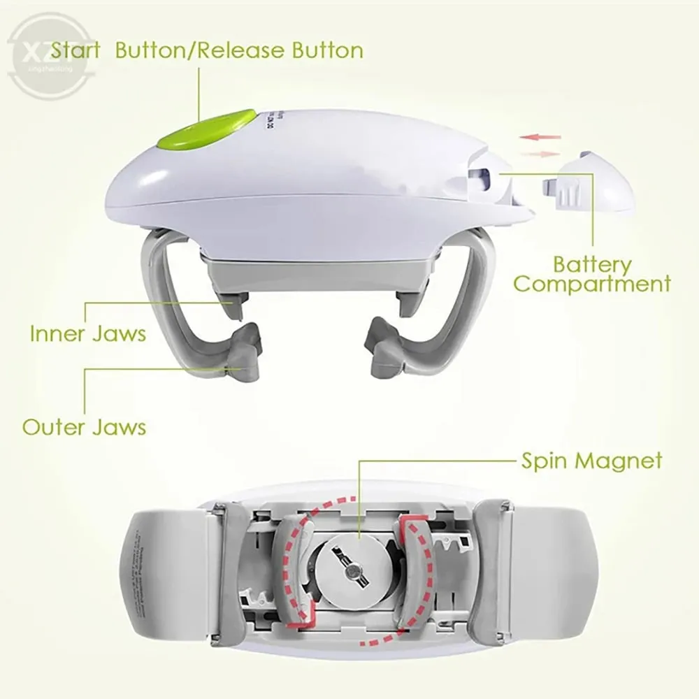 Electric Can Opener Smooth Edge Practical Automatic Jar Bottle Openers Double Ear Can Opener Kitchen Glass Can Opener — image 6