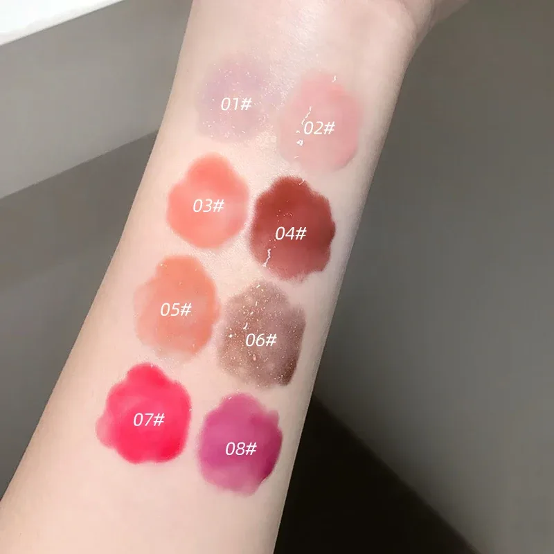Gege Bear Glittering Mirror Lip Glaze Watery Shimmering Light Lip Gloss Makeup 8 Colors Hydrating Moisturizing Long Lasting — image 7