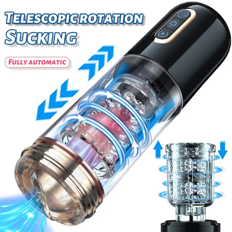 Automatic Male Masturbator Telescopic Rotation Sucking Blowjob Penis Pump Pocket Pussy Sex Toys Masturbation Cup Adult for Men — image 8