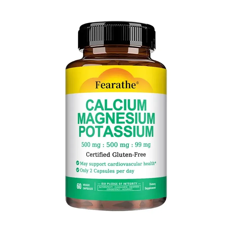 Calcium Magnesium Potassium Supplement - 500mg/500mg/99mg Per 2 Tablets - Supports Cardiovascular Health - Certified Gluten-Free — image 9