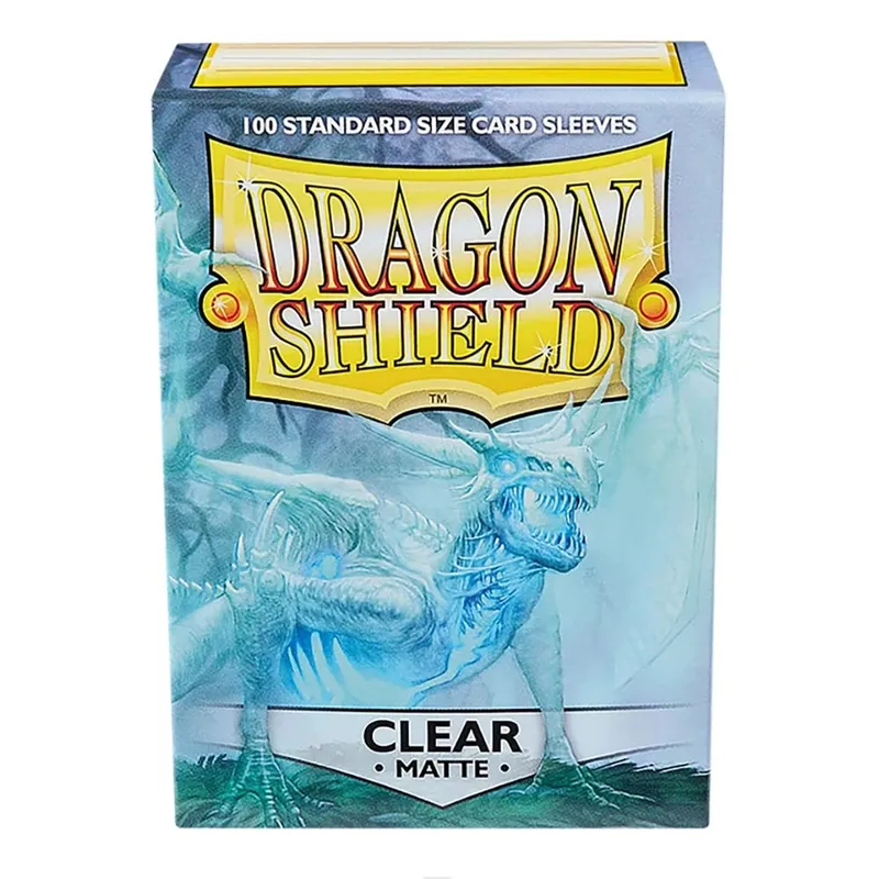 100 Stück/Karton, Standardgröße, Dragon Shield, neue Hüllen, 63 x 88 mm, durchsichtige, mattierte Kartenhüllen für MTG/PKM-Brettspielkarten