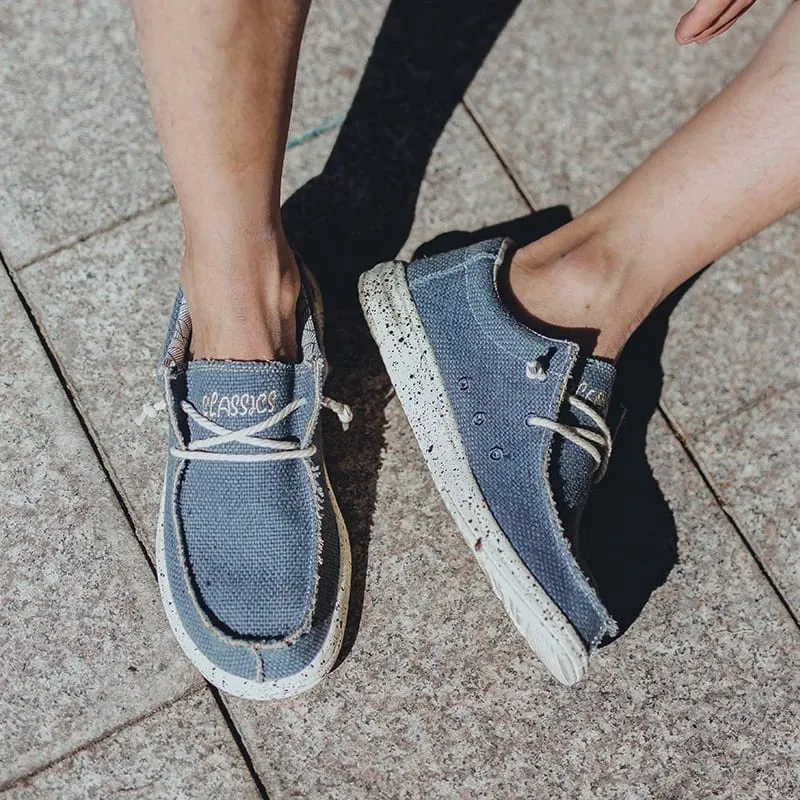 2025 Fashion Men's Casual Loafers Summer Canvas Comfortable New Luxury Brand Designer Denim Sports Walking Shoes Tenis Masculino