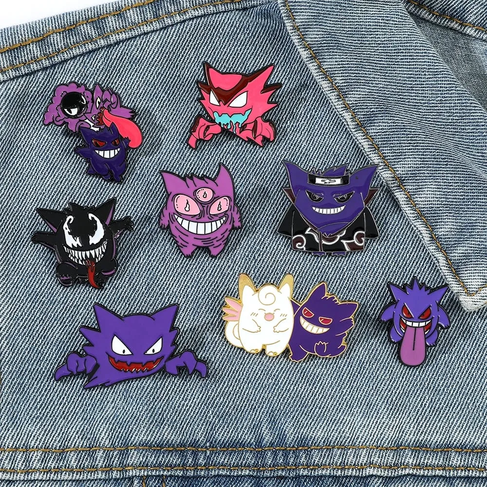 Gengar Cartoon Brooches Anime Enamel Lapel Pins for Backpack Accessories Fans Collection Brooches Gifts — image 6