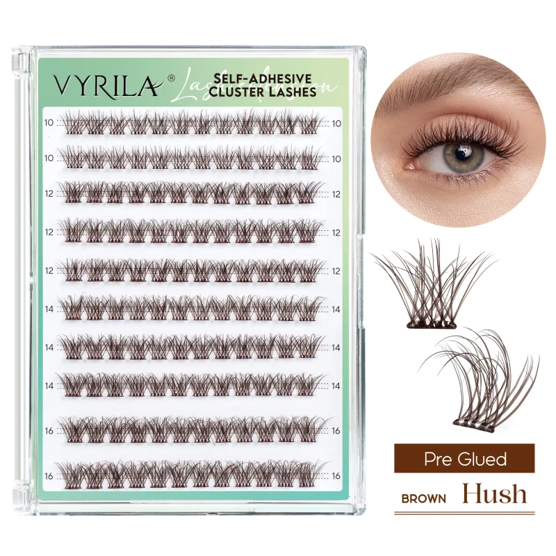 Selbstklebende Wimpern, kein Kleber erforderlich, Wimpern 10–16 mm, vorgeklebte Cluster-Wimpern, D-Locken, weiche, natürliche Wimpern zum Aufdrücken — image 14