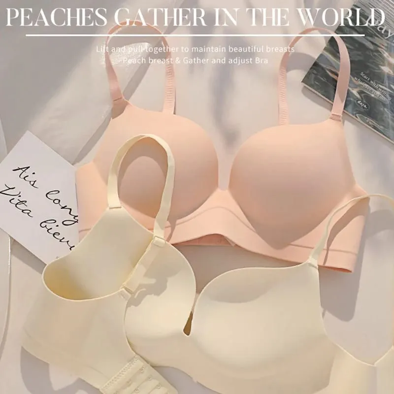 1 pz reggiseno push up senza fili da donna senza cuciture per donna reggiseno push up liscio marrone nudo coppa invisibile con ferretto da indossare ogni giorno — image 3