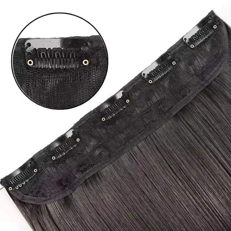 Extensión de cabello sintético para mujer, hilo Invisible, sintético, Natural, falso, largo, liso, Rubio, 32 pulgadas — image 6