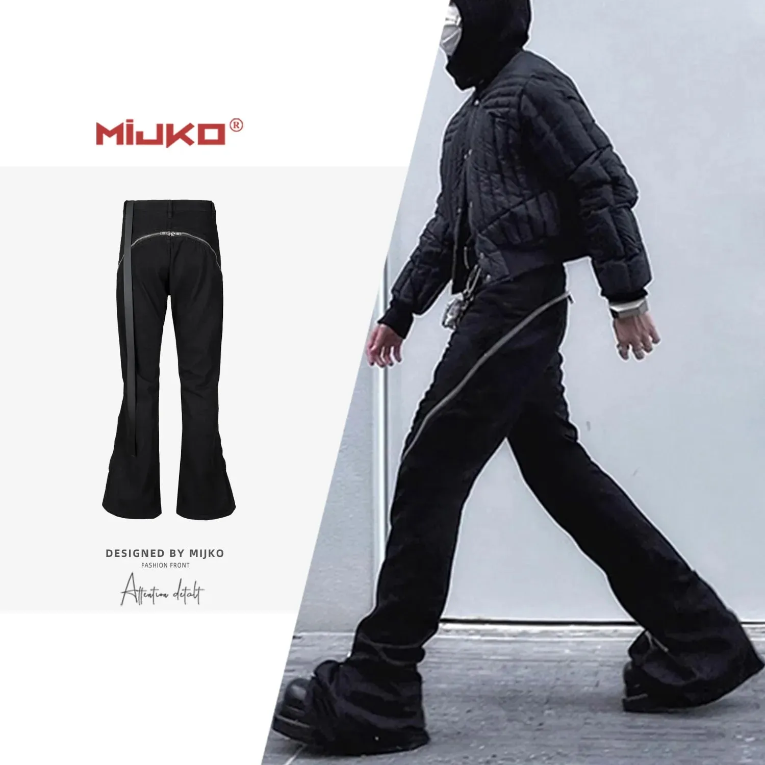 Jeans Harajuku Sashes Zipper Decorate Vibe Style Cargo Pants for Men High Street Straight Casual Baggy Oversized Unisex — image 2