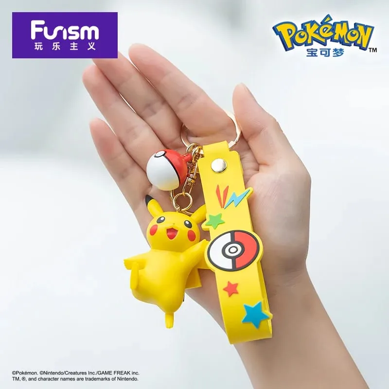 Pokemon Anime Figures Pikachu Gengar Meowth Keychain Car Key School Bags Backpack Decoration Desktop Decoration Toy Gift — image 3