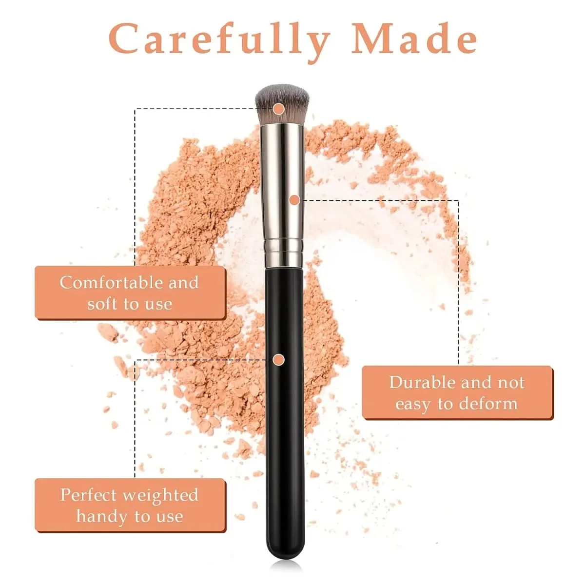 1/2/5 pcs Foundation Concealer Brush Premium Contour Blusher Brushes Flawless Under Eye Dense Face Makeup Brush For Blending — image 4