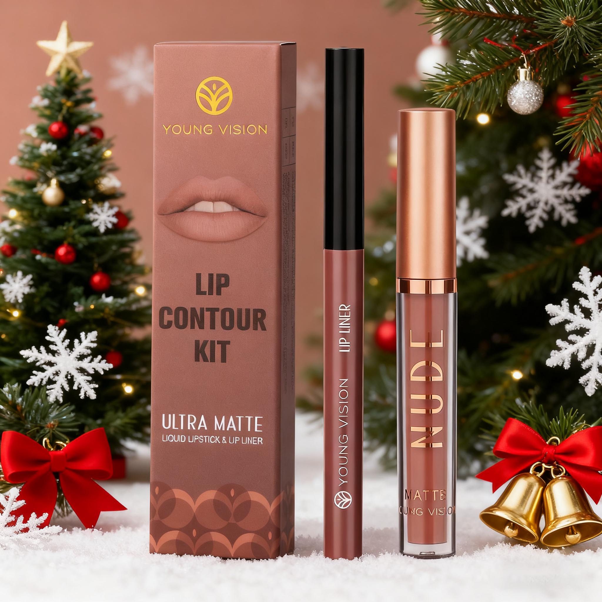 2-color matte long-lasting color lip liner set waterproof anti-sweat non-stick cup lip gloss rotatable lip liner — image 3