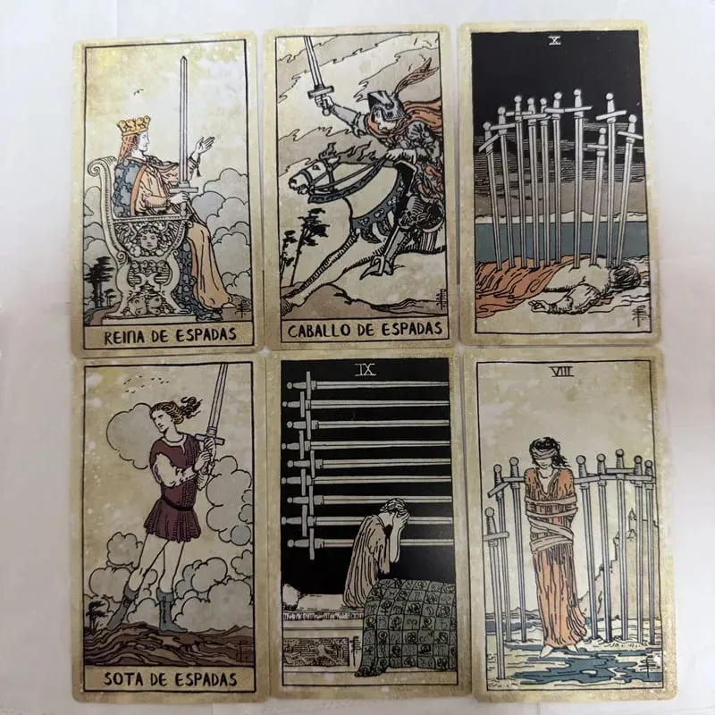 78pcs Vintage Tarot Cards Spanish Edition Board Game Divination Deck for Beginners Oracle Deck — image 4