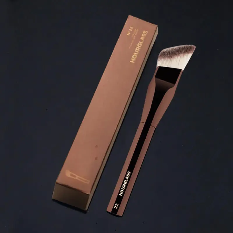 1pc #22 Smooth Edge All Over Foundation Makeup Brush Wedge Liquid Foundation Make Up Brush Face Base Metal Handle with box