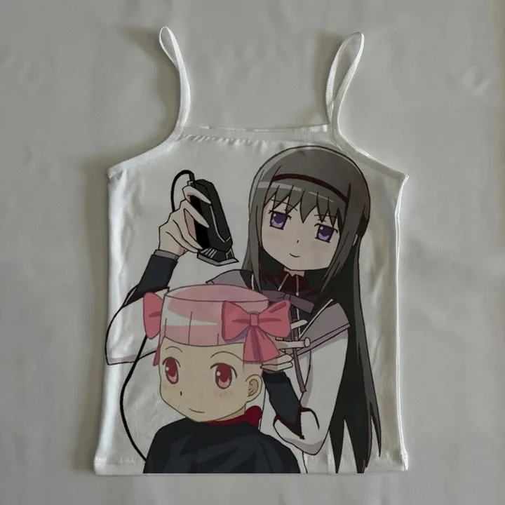 2000s Punk Print Anime Graphics Tanks Camis Top Grunge Vintage Gothic Women Corset Clothes Streetwear Y2k Tops Emo Crop Top Kpop — image 2