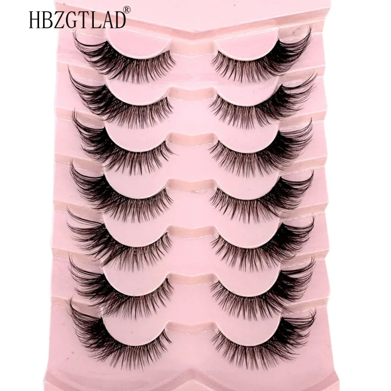 7/8PairsCat Eye Eyelashes manga Lashes 3D Clear Band Lashes naturalHalf Lashes End Eye Elongated Mink Eyelashes Fluffy Eyelashes