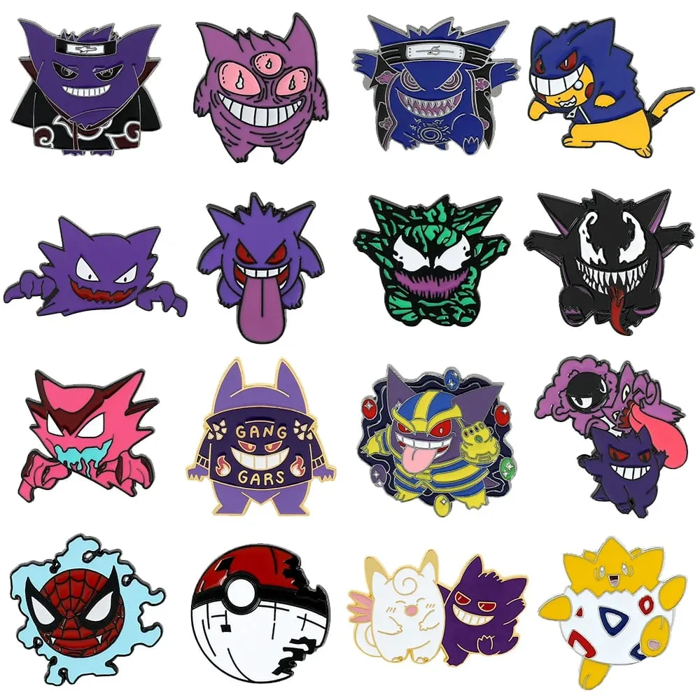 Gengar Cartoon Brooches Anime Enamel Lapel Pins for Backpack Accessories Fans Collection Brooches Gifts — image 1