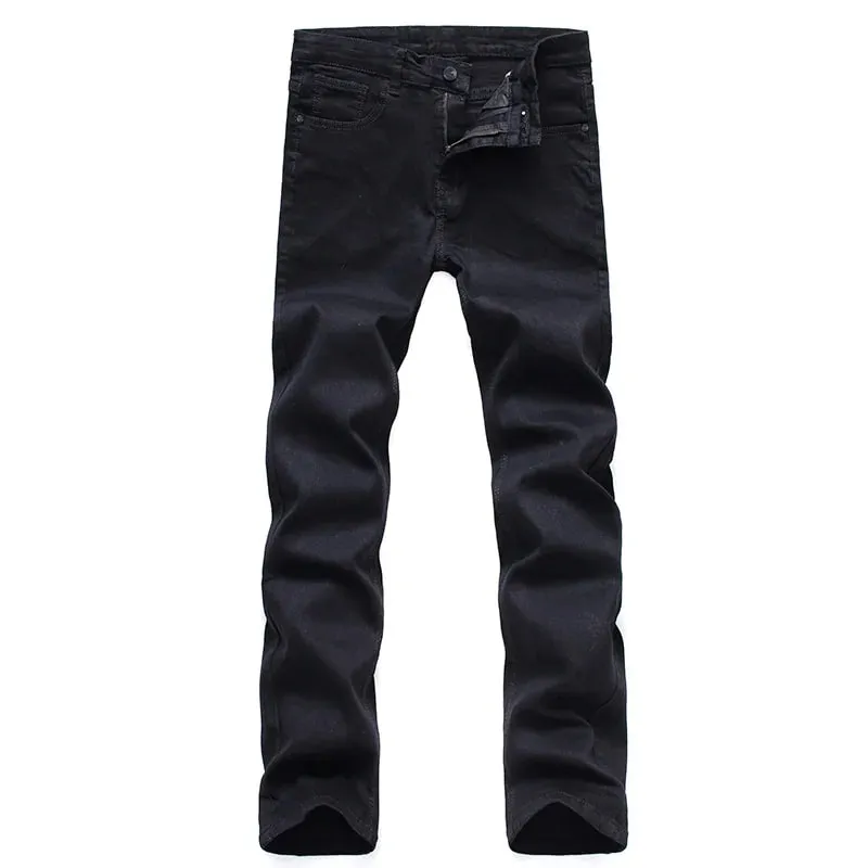 Men Plus Size Jeans 38 40 Slim Skinny Stretch Straight Classic Version of Simple Black Denim Pants Male Brand Clothing — image 6
