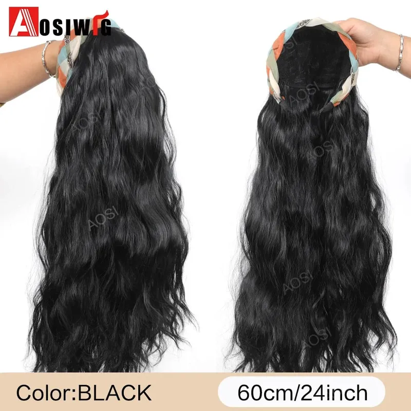 Synthetic Long Curly Half Head Style Wig Heat Resistant Hair Costume Christmas Party Cosplay Natural False Hairpieces — image 19
