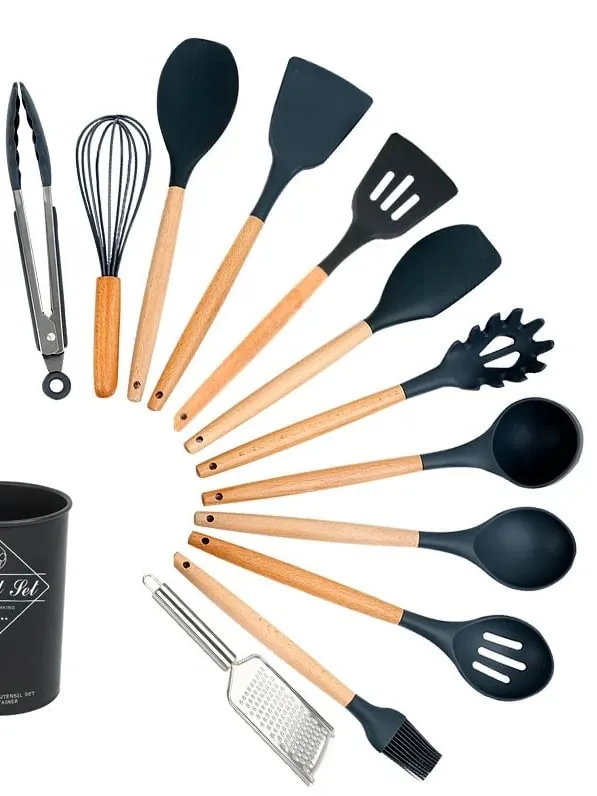 34-piece set of silicone shovel high-temperature-resistant household stir-frying shovel pot shovel kitchenware set soup spoon — image 8