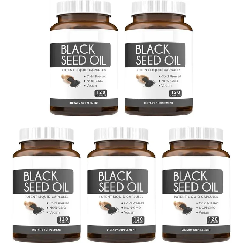 Black Seed Oil 120 Softgel Capsules with Pure Black Cumin Seed Oil 1000mg and Vitamin E - 500mg Each Skin Health Cold-Pressed — image 11