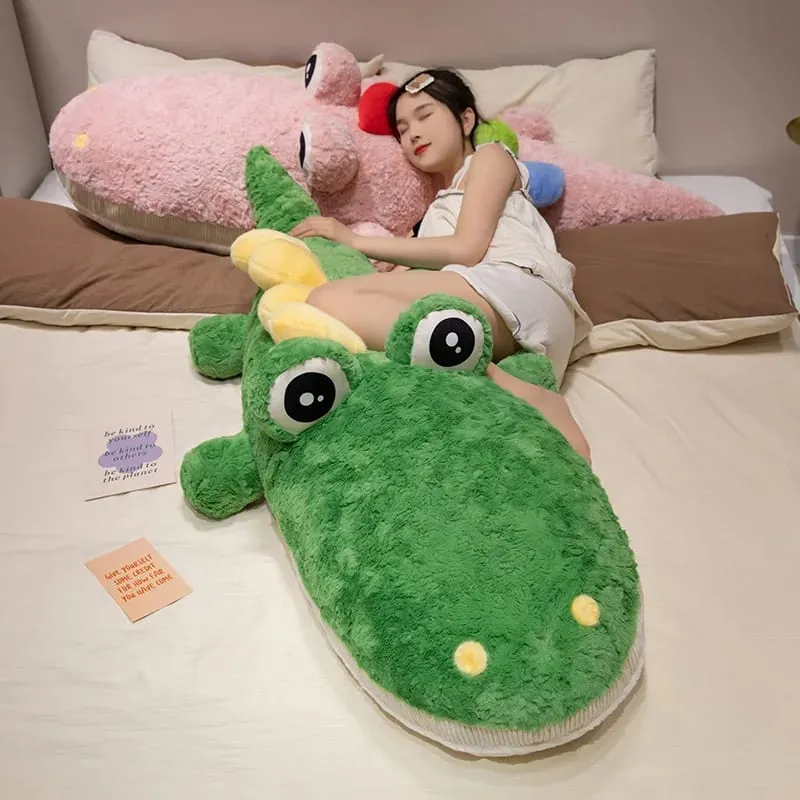 55/75cm Cute Lying Crocodile Plush Pillow Prone Posture Alligator Stuffed Cushion Sofa Bed Nap Plush Toy Home Decor Gift — image 6