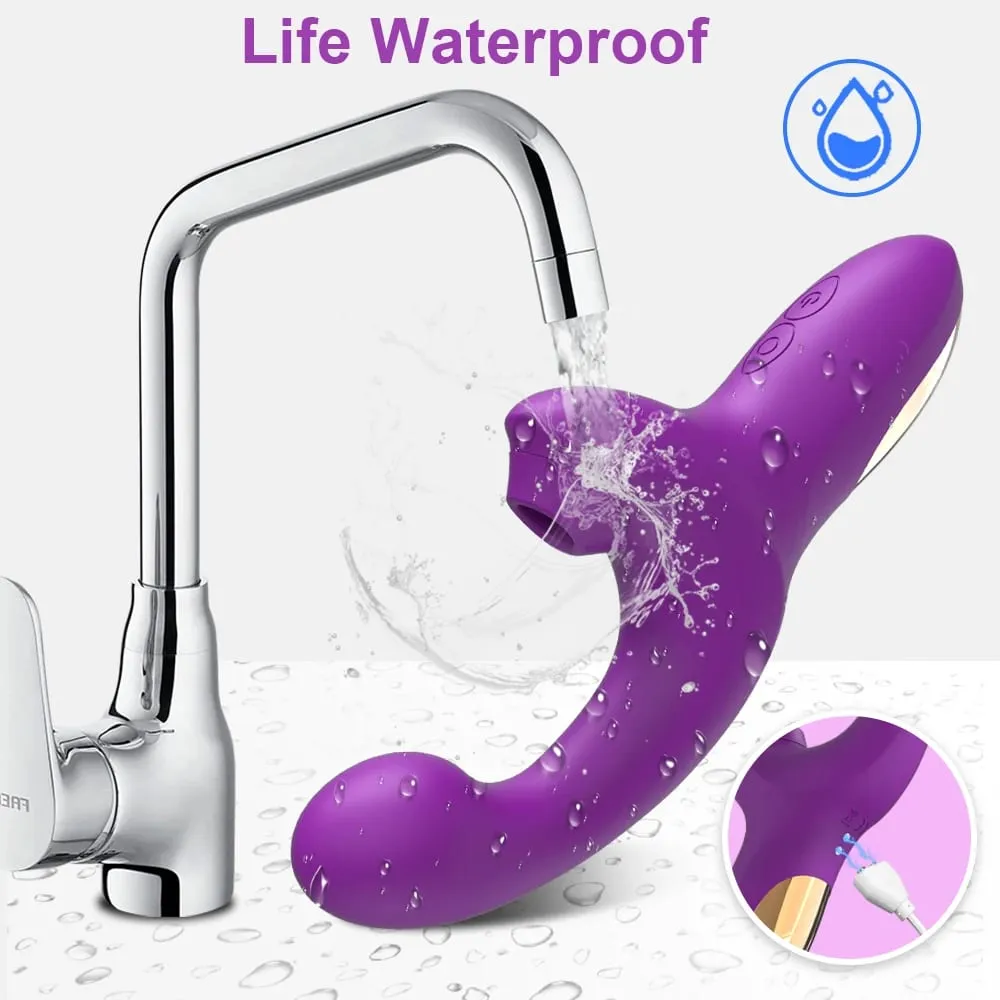 Powerful 20 Speeds Dildo Vibrator Female Clit Sucker Vacuum Clitoris Stimulator Adults Goods Finger Wiggling Sex Toy for Women — image 4