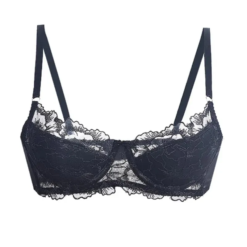 Sexy Embroidered Lace Lingerie Set for Women with Small Breasts Push-Up and Anti-Sagging Ultra-Thin Beautiful Back Bra Set — image 6