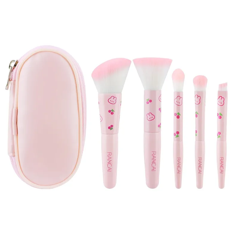 Bộ 5 Cọ Trang Điểm Nhỏ Gọn Dễ Thương Có Hộp Đựng Cọ Cao Cấp Dùng Cho Kem Nền Hoàn Hảo Má Hồng Phấn Mắt Ứng Dụng Dụng Cụ Làm Đẹp — image 14
