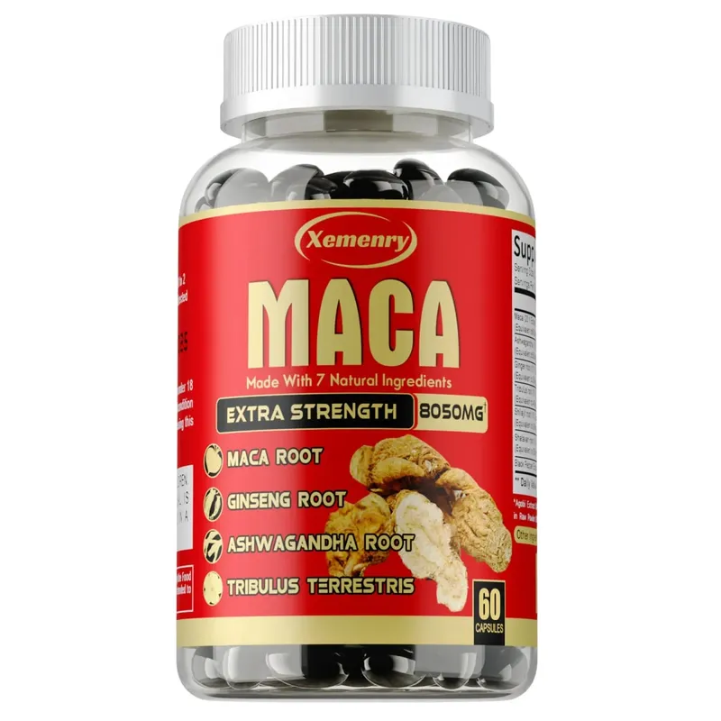 Maca Root Capsules - with Ginseng & Ashwagandha to Support Energy Endurance and Performance Muscle Mass Improve — image 8