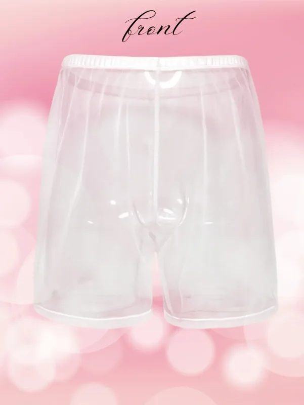 Sous-vêtements Sexy en maille transparente pour hommes, 1 pièce, doux, Transparent, pour la maison, coupe ample, pantalon de boxe, short de sommeil, vêtements de nuit, pyjama — image 4