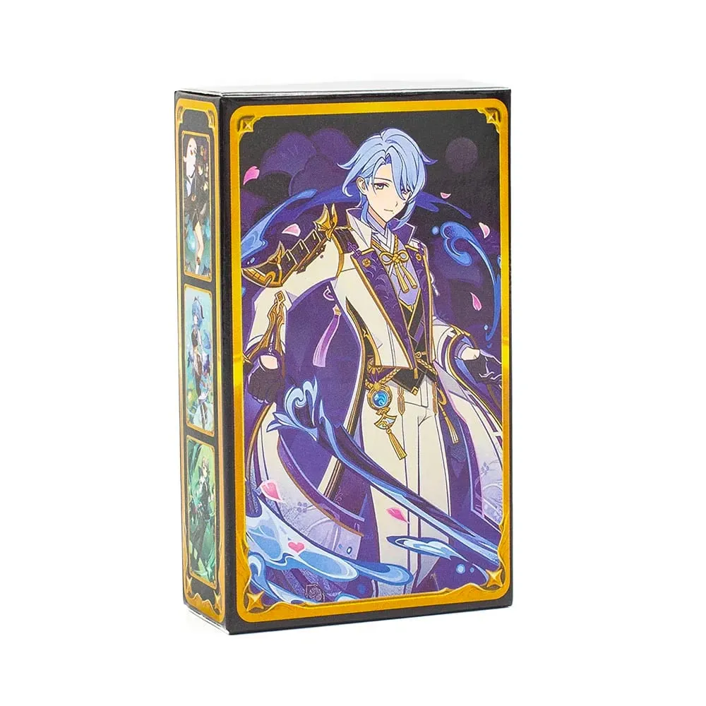 65PCS Genius Invokation TCG Set Cards Cartoon Diluc Klee Ganyu Collei Keqing Mona Noelle Character Cards Seven Summoned Saints — image 1