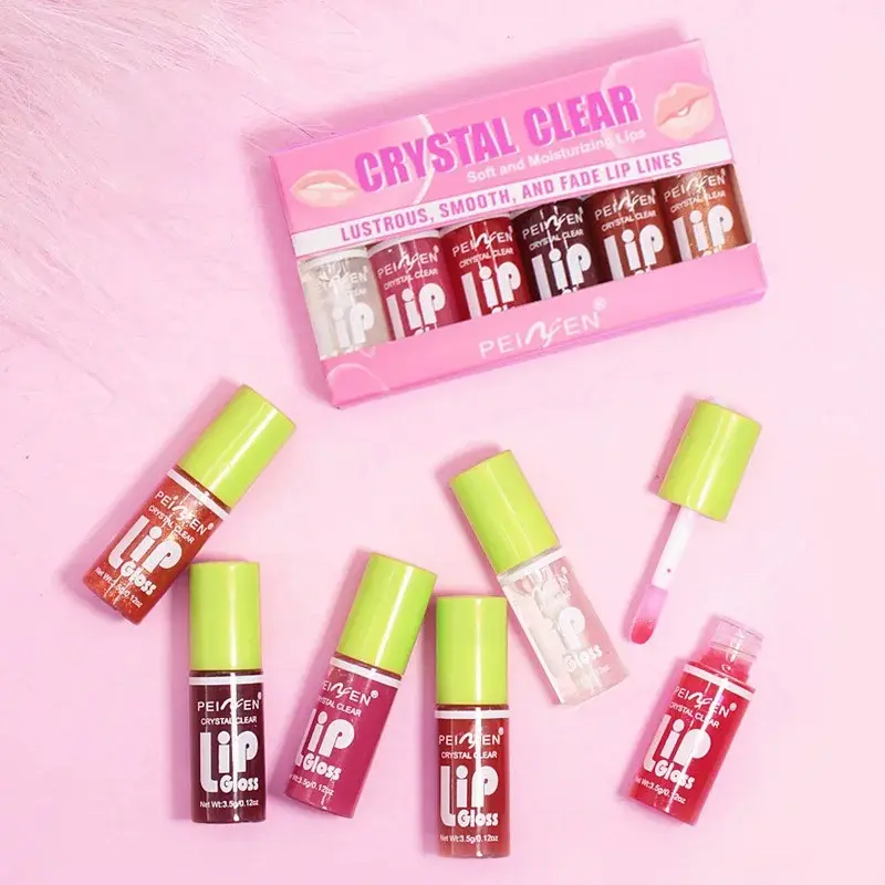 6PCS Moisturizing Lip Gloss Transparent Lip Oil Hydrating Lip Glaze Lip Plumper Hydrating Make Up Liquid Lipstick Lips Cosmetics — image 1