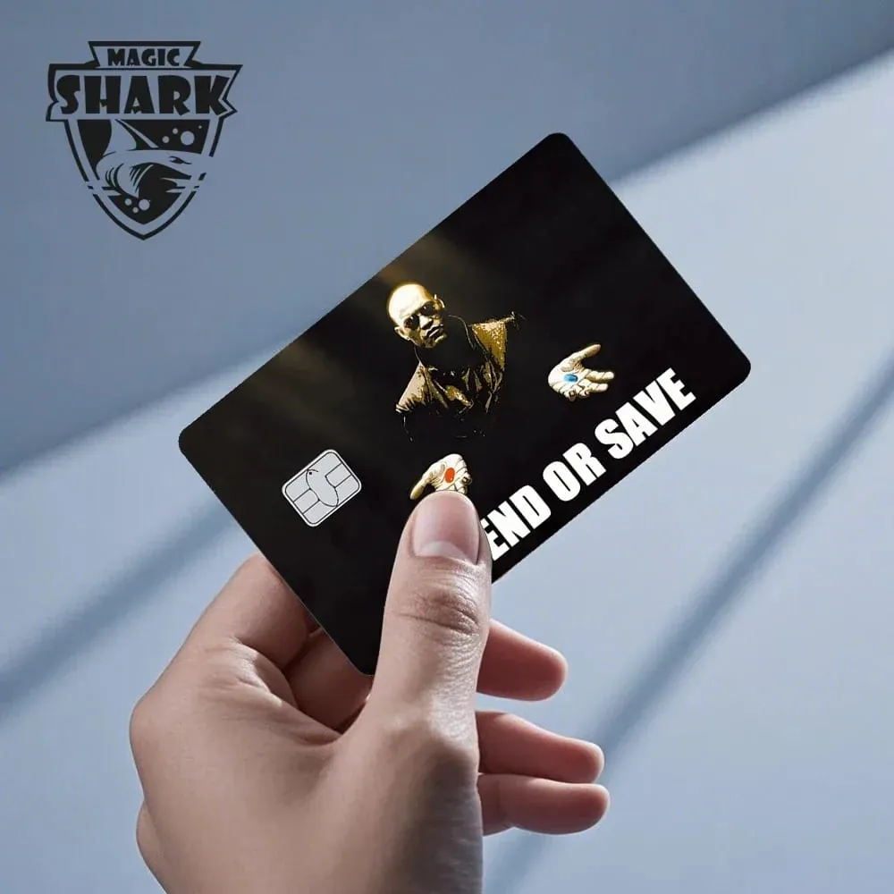 100% New Arrival Conch Money Bow Anime Speend or Save Meme Credit Card Film Debit Card Sticker Skin — image 3