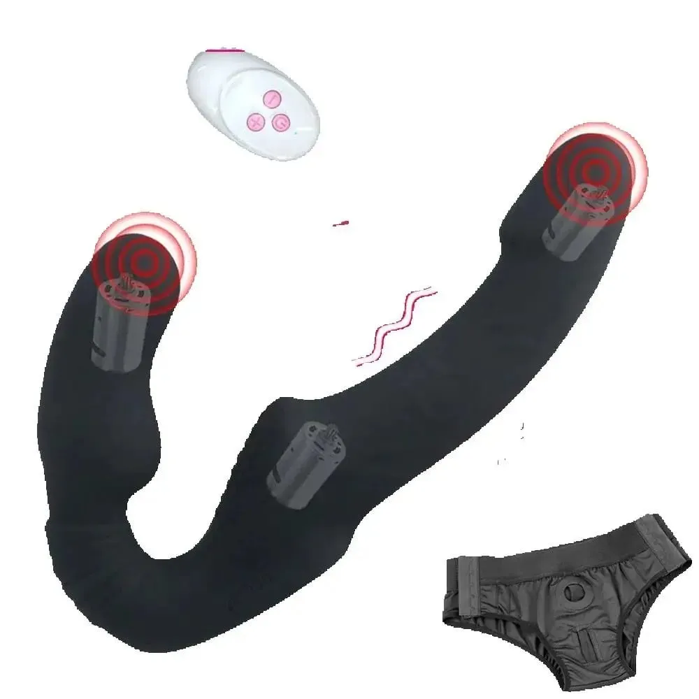 Strapless Strapon Dildo Vibrator Female Double Vibrating G Spot Stimulate Clitoris Anal Massager Adult Sex Toys For Women Couple — image 1