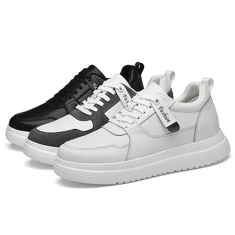 Big Size Lift Men Sneakers Elevator Shoes Heightening Height Increase Insole 7-8CM High Heels Shoes Genuine Leather Sport Shoes — image 6