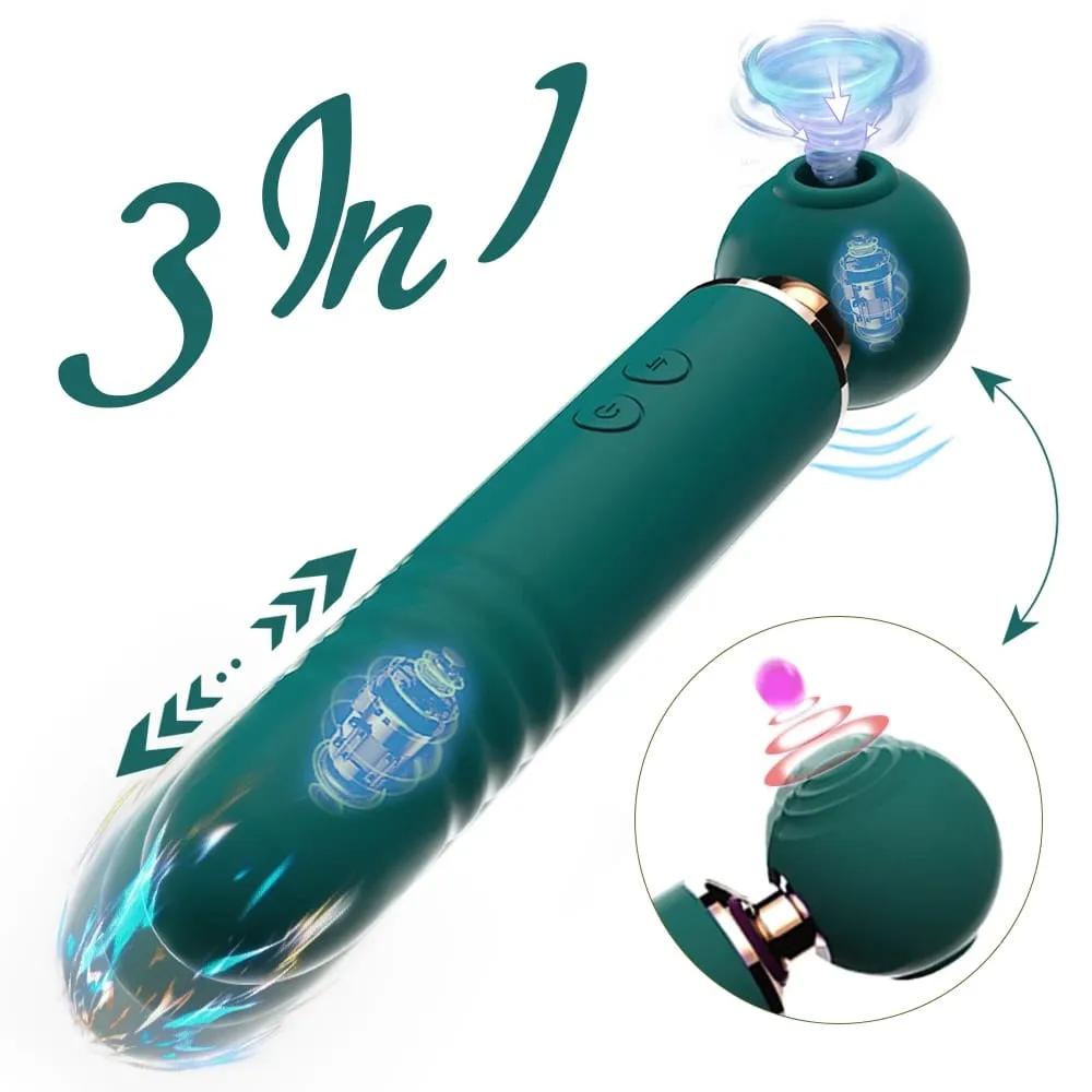 3 in 1 Clitoral Vacuum Sucking Vibrator For Women 10 Modes Telescopic Dildo Flapping Vibrator Adults Goods Sex Toys Female — image 1