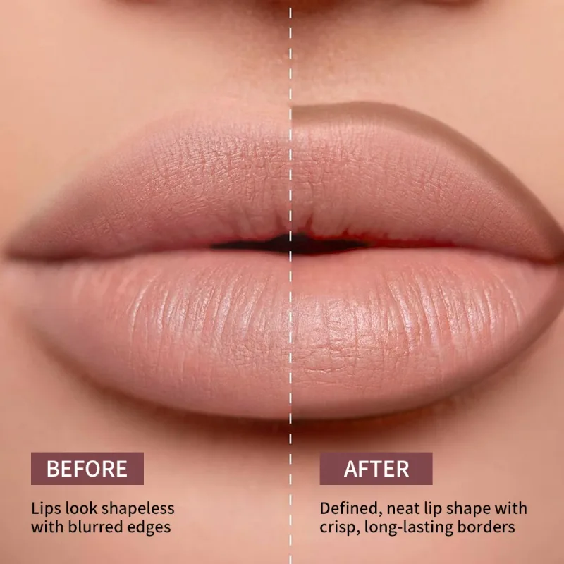 Waterproof 2 In 1 Lip Stain And Liner Pen Long Lasting Smudge Proof Kiss Proof Transfer Resistant 8 Colors Makeup Lip Pencil — image 7