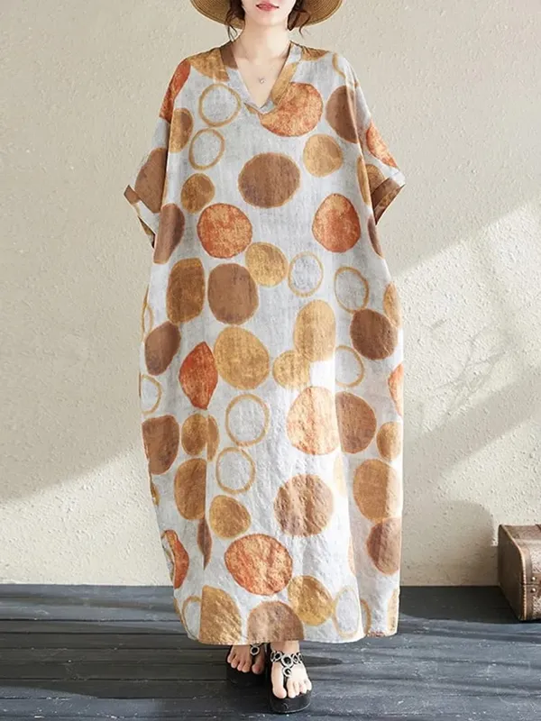 short sleeve oversize cotton vintage Polka Dot new in dresses for women casual loose maxi long summer dress elegant clothes 2026 — image 6