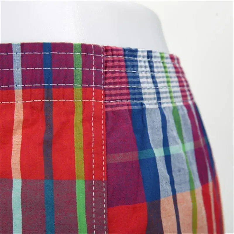 High Quality Brand 3-Pack Men's Boxer Shorts Woven Cotton 100% Classic Plaid Combed Male Underpant Loose Breathable Oversize — image 3