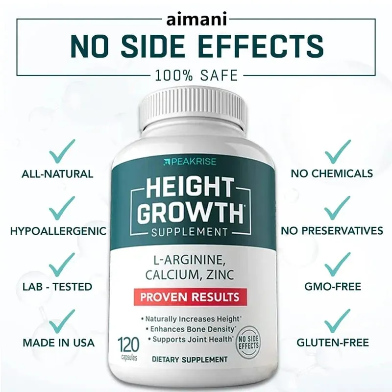 Vitamin D3 + Calcium and Zinc Nutritional Supplement Natural Height Growth Suitable for Adults and Children